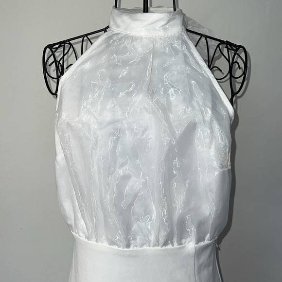 Lulus Glamorous Promise White Organza Halter Bodycon Midi Dress - Picture 4 of 10